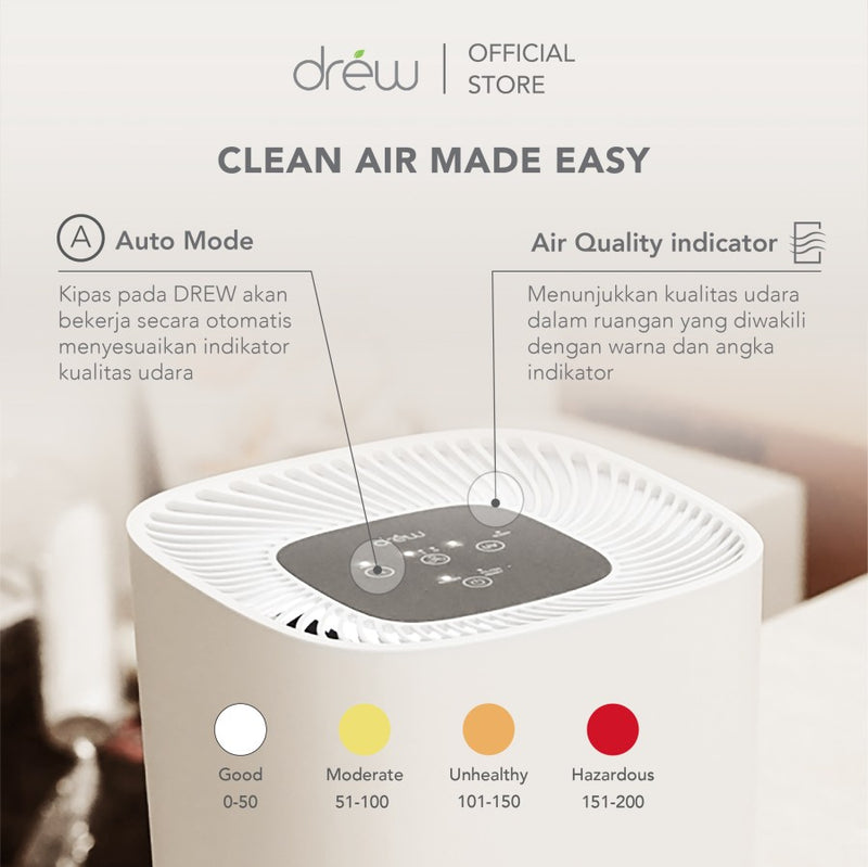 Drew Air Purifier - Pembersih Udara - Healthy Living Package