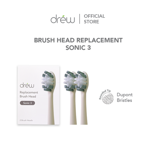 DREW Sonic 3 - Replacement Brush Head - Grey