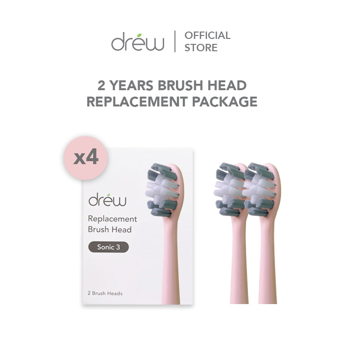 DREW Sonic 3 Brush Head Replacement Package - 2 Years