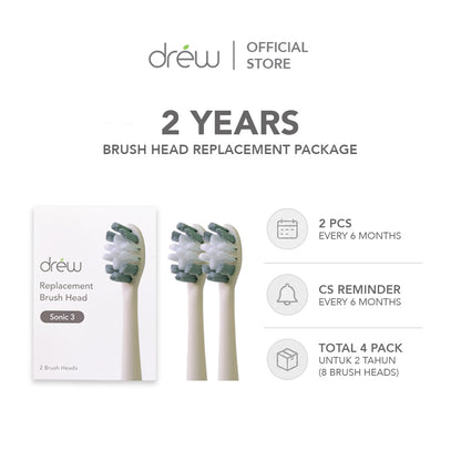 DREW Sonic Brush Head Replacement Package - 2 Years